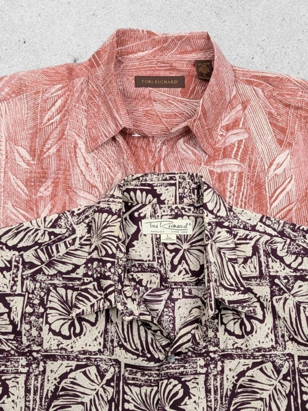 Lot of 2 Tori Richard Hawaiian Shirt Size Large Tropical Floral